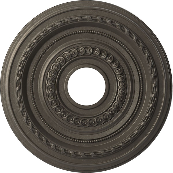 Ekena Millwork Cole PVC Medallion (Canopies up to 4 1/2"), 16"OD x 3 1/2"ID x 1"P, Metallic Weathered Steel CMP16CODST - main
